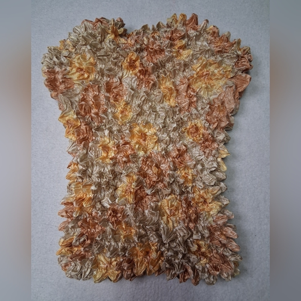Y2K Popcorn Shirt Vitage Flower Pattern When Stretched